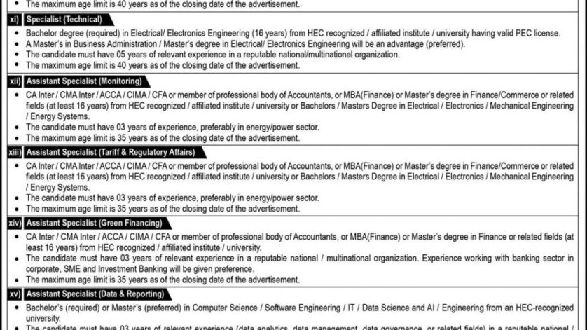 PPMC Jobs 2025 advertisement – Power Planning and Monitoring Company job openings in Islamabad under the Ministry of Energy.