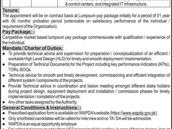 WAPDA Jobs 2024 Official Advertisement 2026