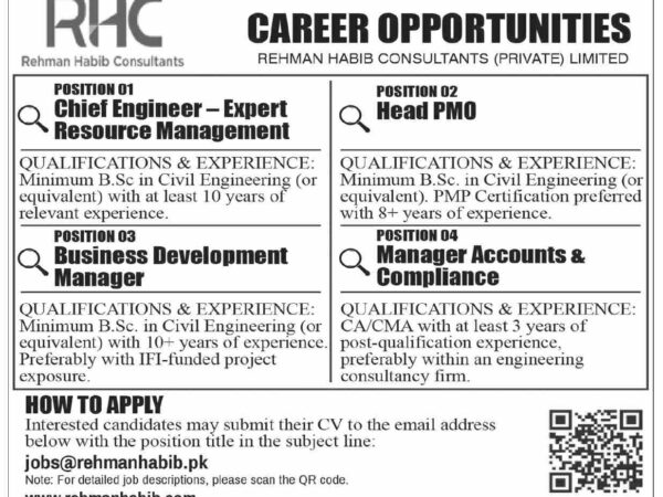 Rehman Habib Consultants Jobs 2026 Official Advertisement 2026