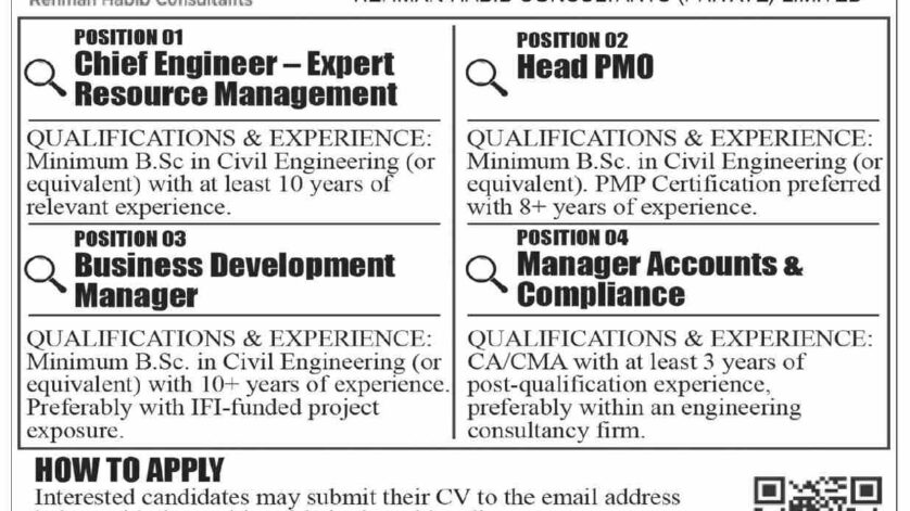 Rehman Habib Consultants Jobs 2026 Official Advertisement 2026